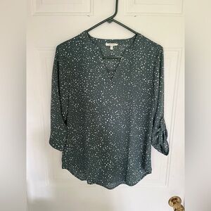 Maurices XS 3/4 Sleeve Notched Collar Blouse